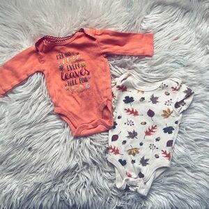 Autumn-Themed Kids Two Piece Set - Orange and Cream